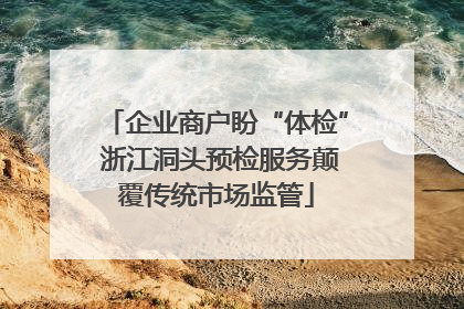 企业商户盼“体检” 浙江洞头预检服务颠覆传统市场监管