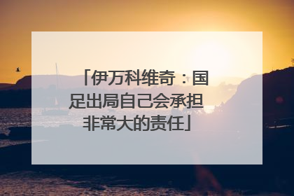 伊万科维奇：国足出局自己会承担非常大的责任