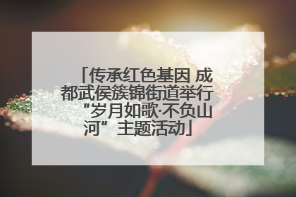 传承红色基因 成都武侯簇锦街道举行“岁月如歌·不负山河”主题活动