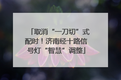取消“一刀切”式配时！济南经十路信号灯“智慧”调整