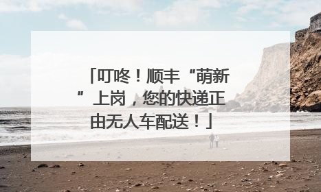 叮咚！顺丰“萌新”上岗，您的快递正由无人车配送！