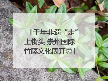 千年非遗“走”上街头 崇州国际竹藤文化周开幕