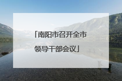南阳市召开全市领导干部会议