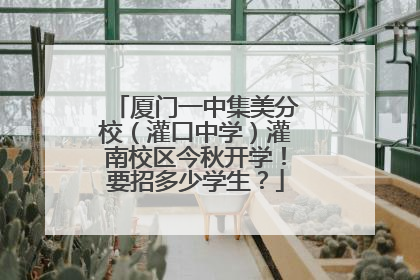 厦门一中集美分校（灌口中学）灌南校区今秋开学！要招多少学生？