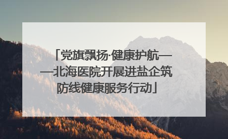 党旗飘扬·健康护航——北海医院开展进盐企筑防线健康服务行动