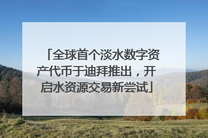 全球首个淡水数字资产代币于迪拜推出，开启水资源交易新尝试