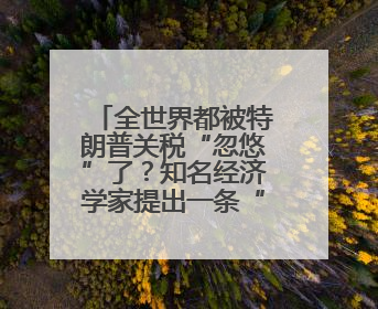 全世界都被特朗普关税“忽悠”了？知名经济学家提出一条“多赢”建议