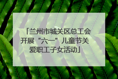 兰州市城关区总工会开展“六一”儿童节关爱职工子女活动