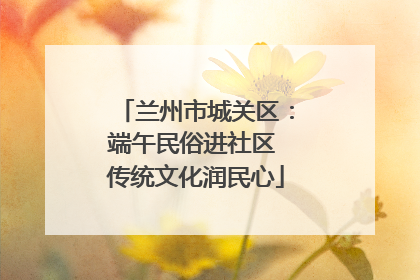 兰州市城关区：端午民俗进社区 传统文化润民心