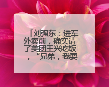 刘强东：进军外卖前，确实请了美团王兴吃饭，“兄弟，我要进入外卖了”
