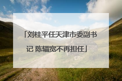刘桂平任天津市委副书记 陈辐宽不再担任