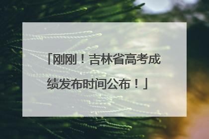 刚刚！吉林省高考成绩发布时间公布！