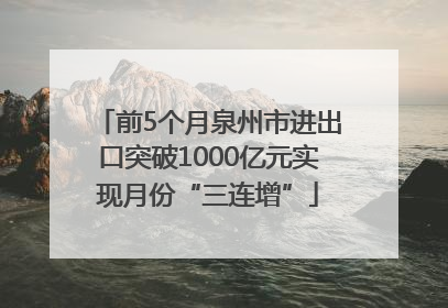 前5个月泉州市进出口突破1000亿元实现月份“三连增”
