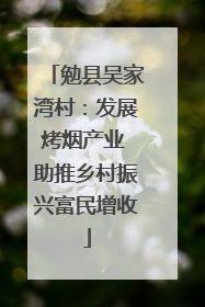 勉县吴家湾村：发展烤烟产业 助推乡村振兴富民增收