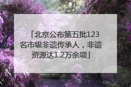 北京公布第五批123名市级非遗传承人，非遗资源达1.2万余项