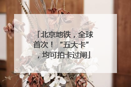 北京地铁，全球首次！“五大卡”，均可拍卡过闸