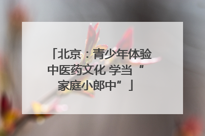 北京：青少年体验中医药文化 学当“家庭小郎中”
