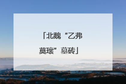 北魏“乙弗莫瓌”墓砖