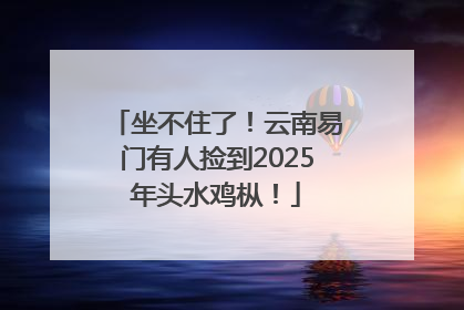坐不住了！云南易门有人捡到2025年头水鸡枞！