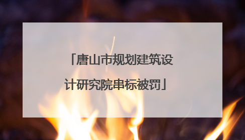 唐山市规划建筑设计研究院串标被罚