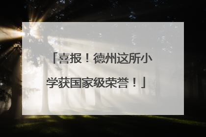 喜报！德州这所小学获国家级荣誉！