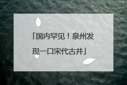 国内罕见！泉州发现一口宋代古井