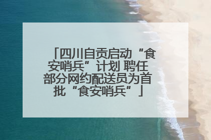 四川自贡启动“食安哨兵”计划 聘任部分网约配送员为首批“食安哨兵”