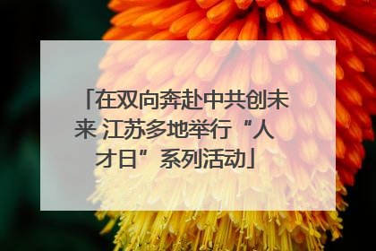 在双向奔赴中共创未来 江苏多地举行“人才日”系列活动