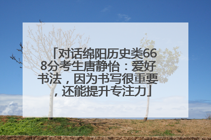 对话绵阳历史类668分考生唐静怡：爱好书法，因为书写很重要，还能提升专注力