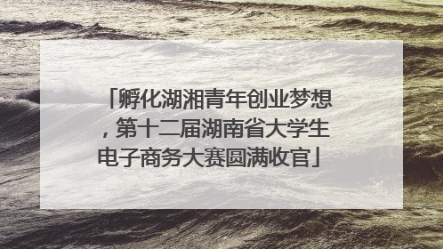 孵化湖湘青年创业梦想，第十二届湖南省大学生电子商务大赛圆满收官