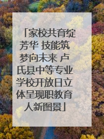 家校共育绽芳华 技能筑梦向未来 卢氏县中等专业学校开放日立体呈现职教育人新图景