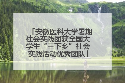 安徽医科大学暑期社会实践团获全国大学生“三下乡”社会实践活动优秀团队