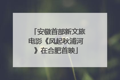 安徽首部新文旅电影《风起秋浦河》在合肥首映