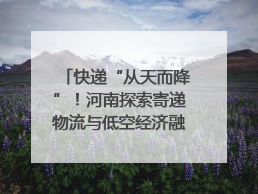 快递“从天而降”！河南探索寄递物流与低空经济融合发展｜一线