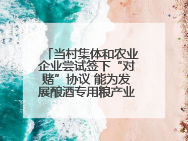 当村集体和农业企业尝试签下“对赌”协议 能为发展酿酒专用粮产业带来哪些利好？