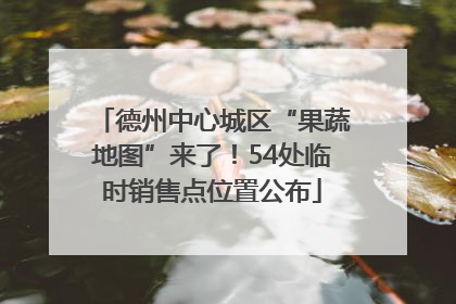 德州中心城区“果蔬地图”来了！54处临时销售点位置公布