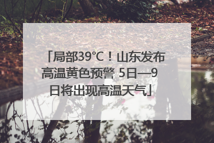 局部39℃！山东发布高温黄色预警 5日—9日将出现高温天气