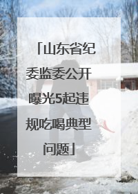 山东省纪委监委公开曝光5起违规吃喝典型问题