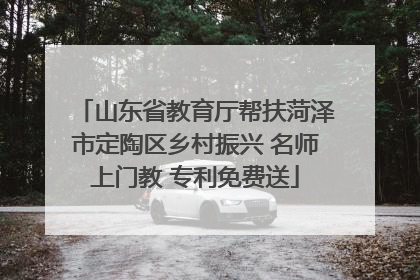 山东省教育厅帮扶菏泽市定陶区乡村振兴 名师上门教 专利免费送