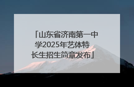 山东省济南第一中学2025年艺体特长生招生简章发布