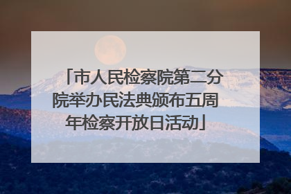 市人民检察院第二分院举办民法典颁布五周年检察开放日活动