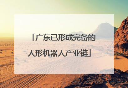 广东已形成完备的人形机器人产业链