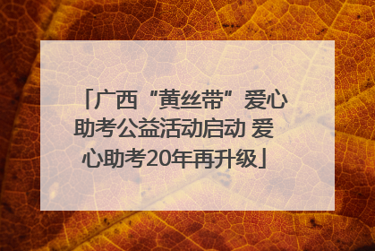广西“黄丝带”爱心助考公益活动启动 爱心助考20年再升级
