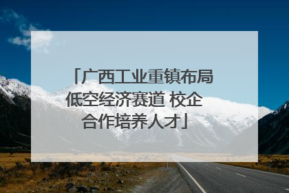 广西工业重镇布局低空经济赛道 校企合作培养人才