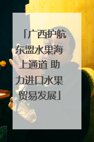 广西护航东盟水果海上通道 助力进口水果贸易发展