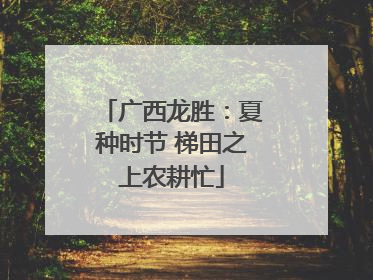 广西龙胜：夏种时节 梯田之上农耕忙
