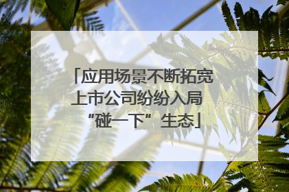 应用场景不断拓宽 上市公司纷纷入局“碰一下”生态