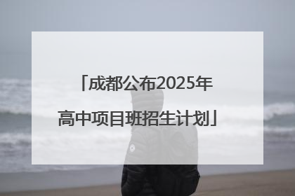 成都公布2025年高中项目班招生计划