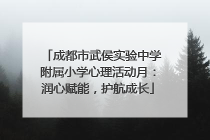 成都市武侯实验中学附属小学心理活动月：润心赋能，护航成长