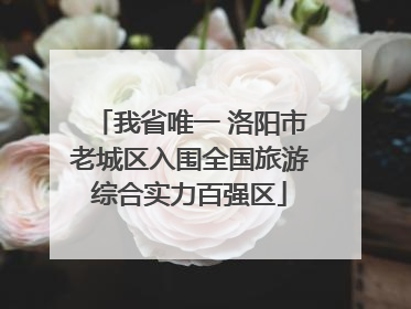 我省唯一 洛阳市老城区入围全国旅游综合实力百强区